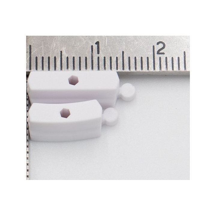Briques de rails en plastique blanches pour piste turbo racing (50)