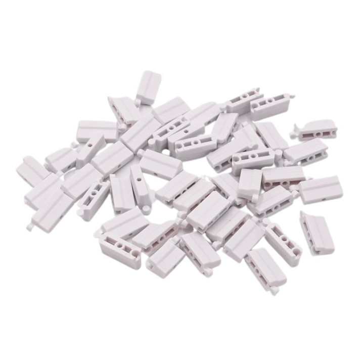Briques de rails en plastique blanches pour piste turbo racing (50)