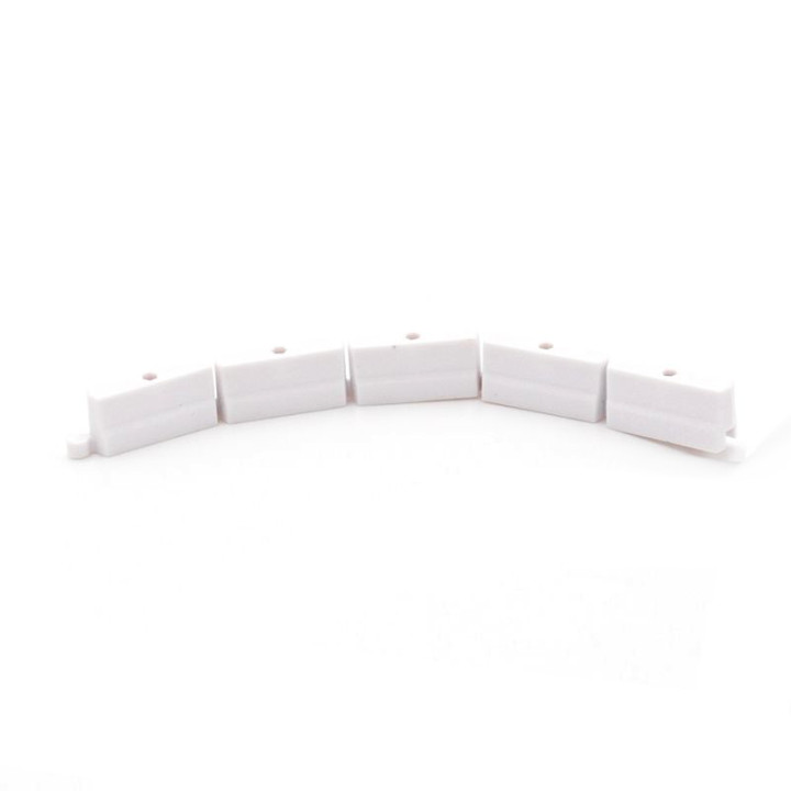 Briques de rails en plastique blanches pour piste turbo racing (50)
