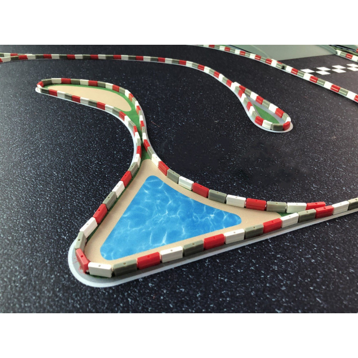 Briques de rails en plastique blanches pour piste turbo racing (50)