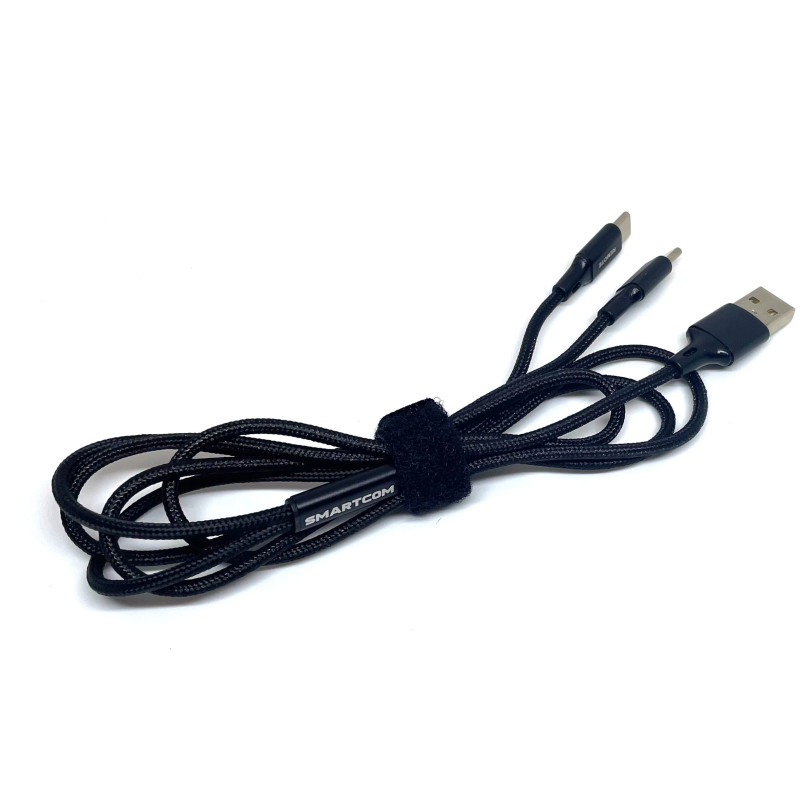Dual output charging cable (USB type-C) for Smart-Com headse