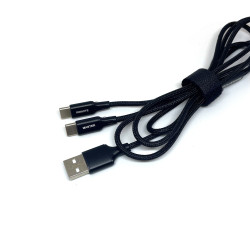 Cable de charge double USB-C pour casques de communication Smart-Com