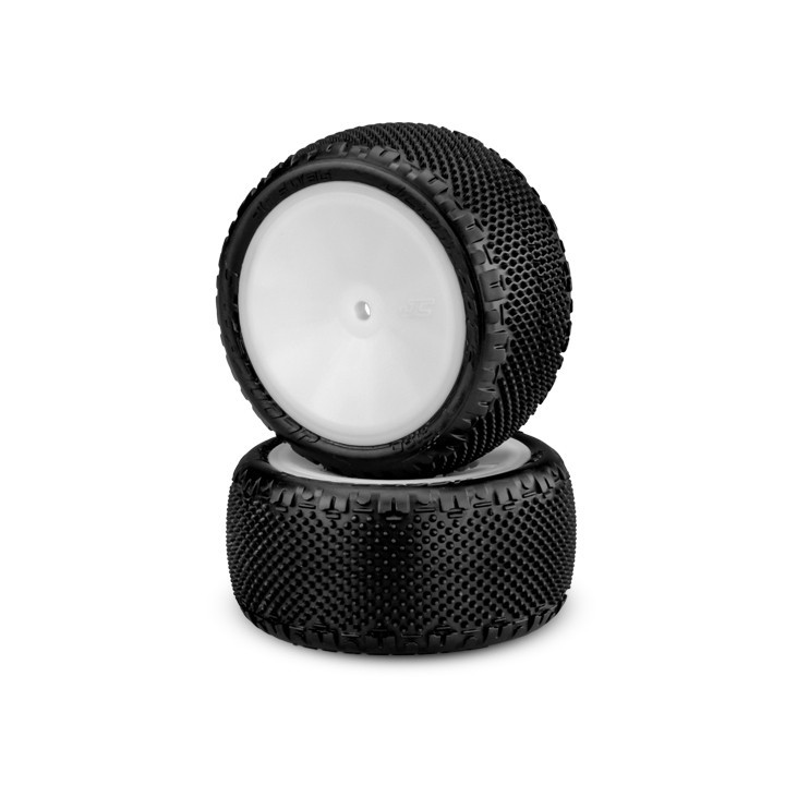 Jconcepts Pin Swag rear tires (2) pre-mounted yellow or white rims