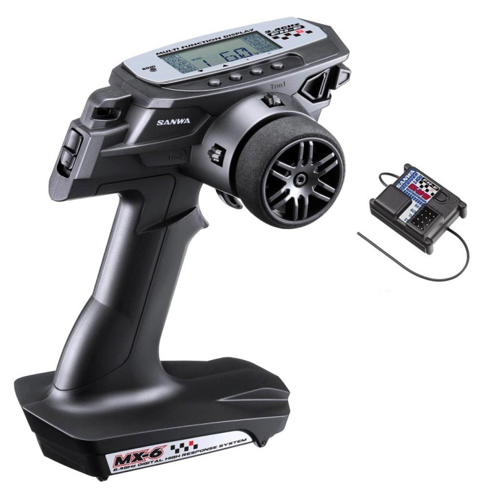 Radio commande SANWA MX6 avec récepteur RX391 2,4GHz pas cher