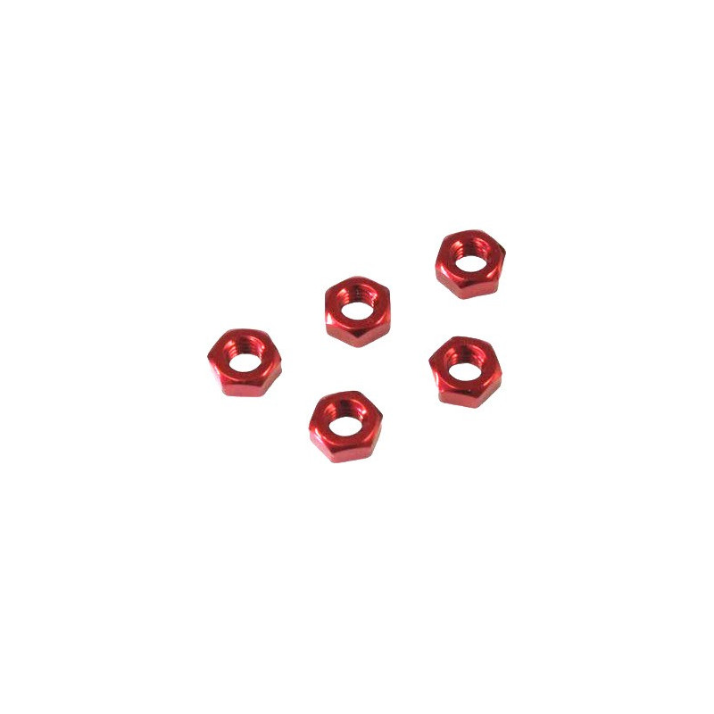 M3 x2.4 (5) aluminum Red nuts Kyosho 1-N3024A-R