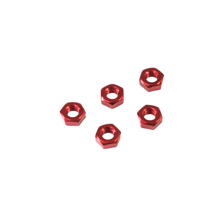 M3 x2.4 (5) aluminum Red nuts Kyosho 1-N3024A-R