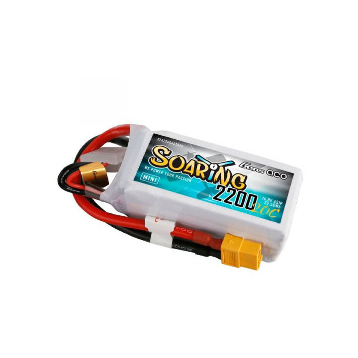 GE1-2200S-4X6 Gens ace Soaring Mini LiPo 4S 14.8V-2200-20C (XT60) 76x33x33mm 185g Gens ace RSRC