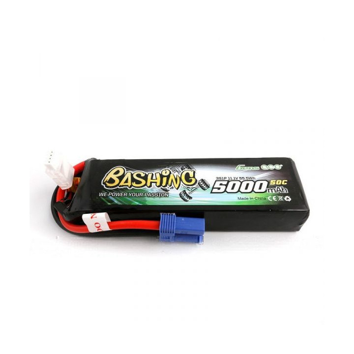 GE3-5000-3C5 Gens ace Bashing LiPo 3S 11.1V-5000-50C (EC5) 137x41x24mm 310g Soft Gens ace RSRC