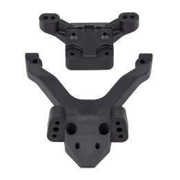 AS91972 Plaque supérieure avant, Graphite RC10B6.4 Team Associated RSRC