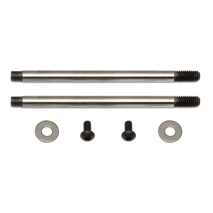 AS91620 Tiges d'amortisseurs 3x27.5 mm V2, chrome Team Associated RSRC