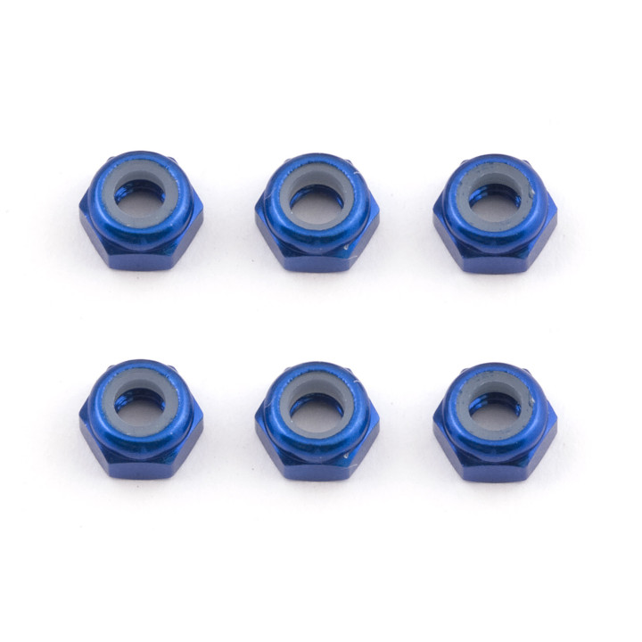 AS31550 Écrous de blocage, M3, aluminium bleu Team Associated RSRC