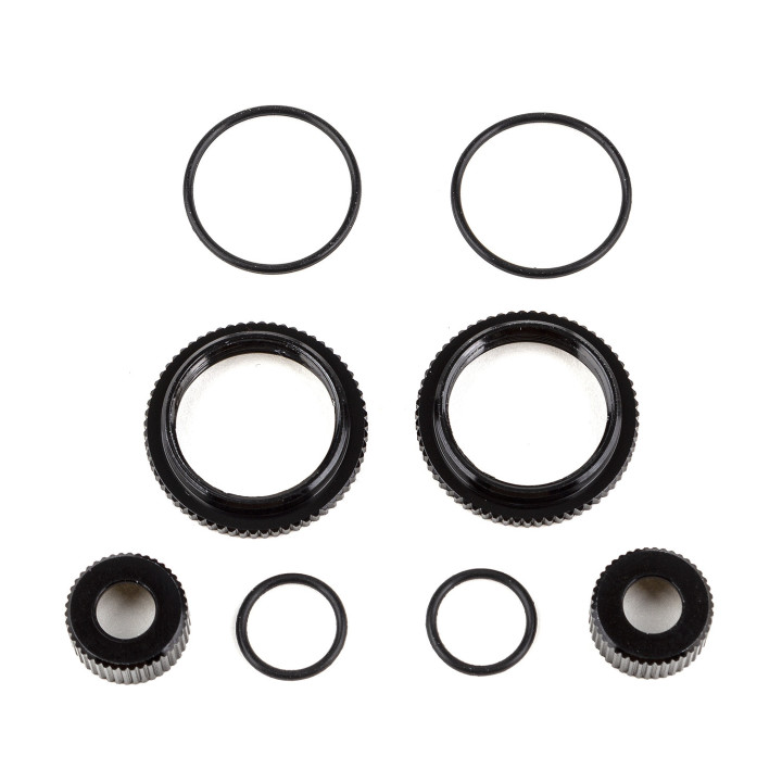 AS91929 Jeu de colliers d'amortisseurs et de joints de 13 mm, aluminium noir Team Associated RSRC
