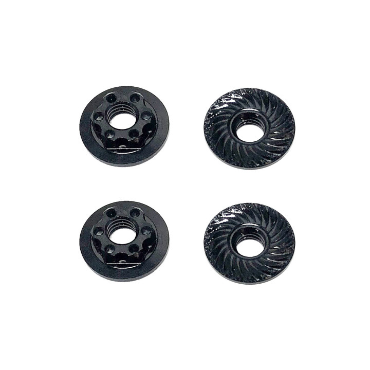 AS92254 Ecrous de roue M4 LowProfile, noir RC10B74 Team Associated RSRC