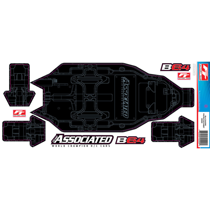 AS91999 Rc10B6.4 Ft Ch Assis Protective Sheet, +3mm, Team Associated RSRC