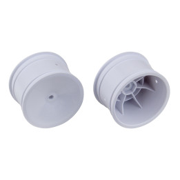 AS9695 Jantes arrière 4x4/4x2 Team Associated, Hexagone 12mm, blanches  RSRC