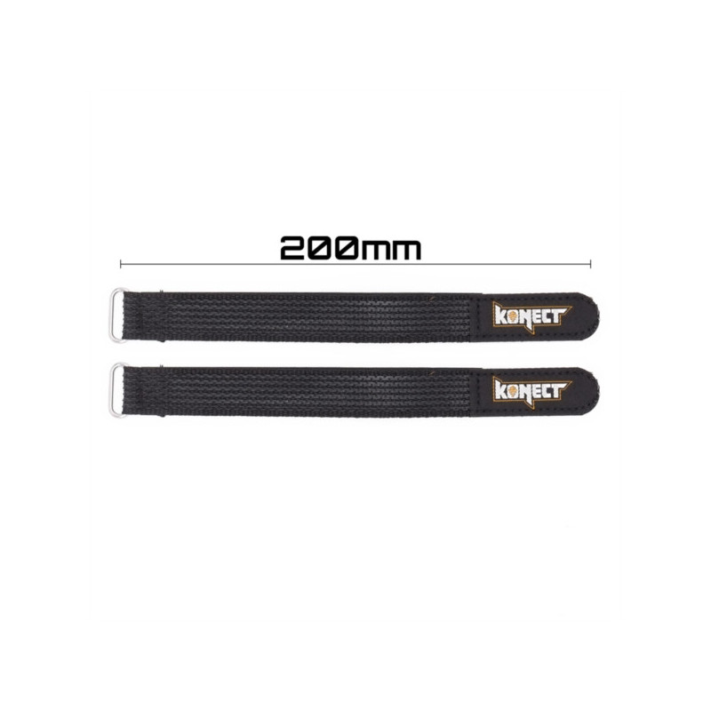 KN-LIPO.STRAP-200 200mm Lipo Strap BLACK color (2) KN-LIPO.STRAP-200 Konect RSRC