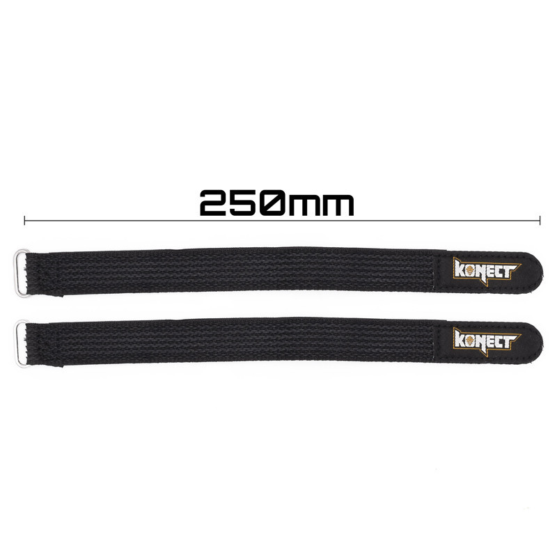 KN-LIPO.STRAP-250 250mm Lipo Strap BLACK color (2) KN-LIPO.STRAP-250 Konect RSRC