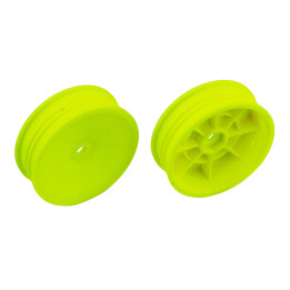 AS91758 Jantes étroites avant 4x2 Team Associated, Hexagone 12mm, Jaunes Team Associated RSRC