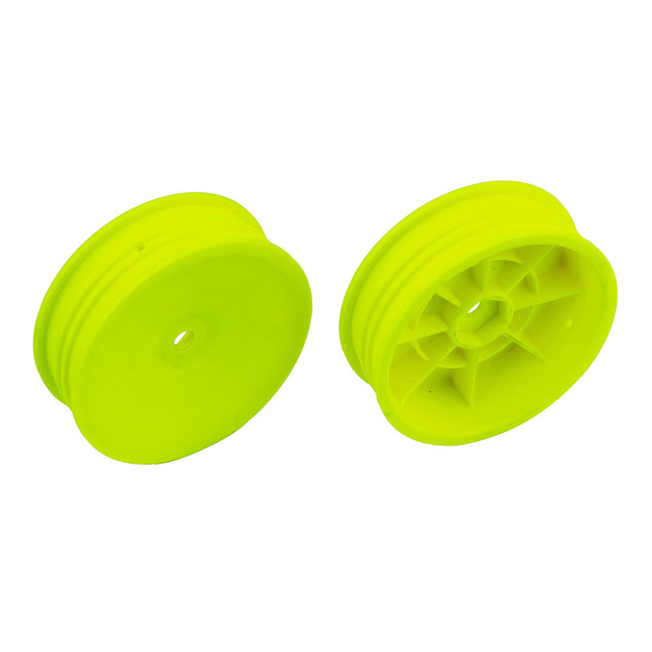 AS91758 Jantes étroites avant 4x2 Team Associated, Hexagone 12mm, Jaunes Team Associated RSRC