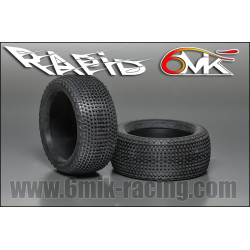 TKU10 6mik Rapid Tires + White Ultra 1/8 Buggy Rims (2) 6MIK-Racing RSRC