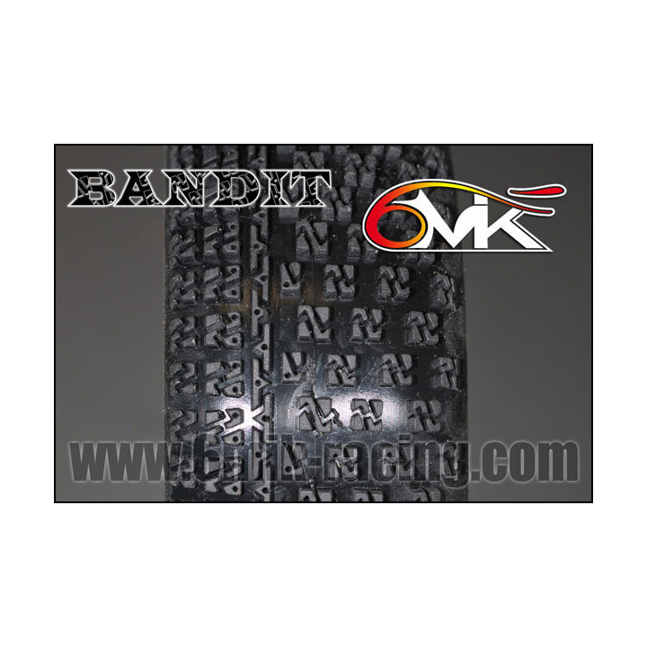 TKU8J 6mik Bandit Tires + Yellow Ultra 1/8 Buggy Rims (2) 6MIK-Racing RSRC