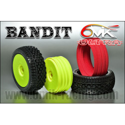 TKU8J 6mik Bandit Tires + Yellow Ultra 1/8 Buggy Rims (2) 6MIK-Racing RSRC