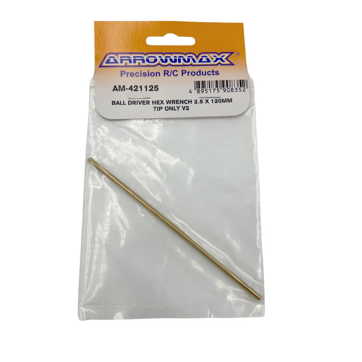 AM421125 Embout pour tournevis 2.5mm à boule acier Wolfram traité Nitride de titane Arrowmax RSRC