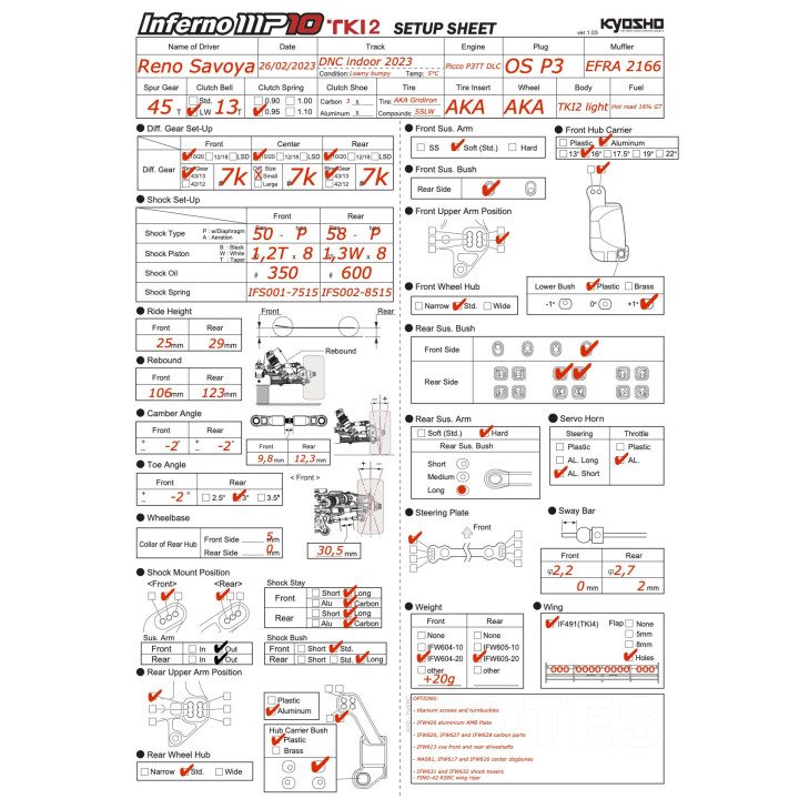  MP10 TKI2 Reno Savoya Dirt Nitro Challenge 2023 Setup  RSRC