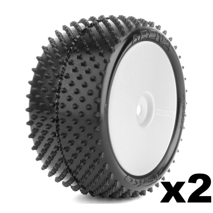 JK2003GW Pneus arrière buggy 1/10 Arena Jetko sur jantes (2) Jetko RSRC