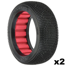 14035QR AKA Diamante 1/8 buggy tyres super soft longwear with inserts (2) AKA RSRC