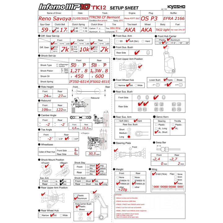  Setup MP10 TKI2 Reno Savoya Big Race Bermont 2023  RSRC