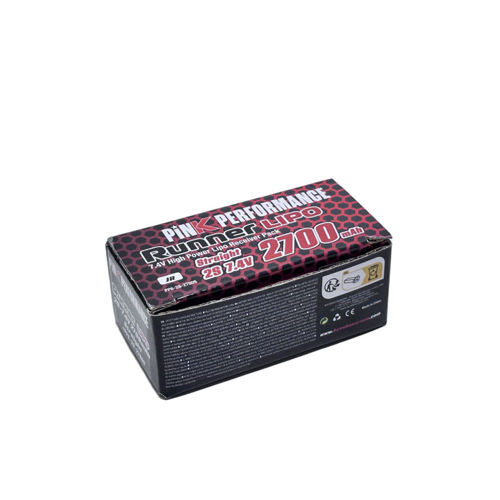 PP6-2S-2700H Battery Runner Rx LiPo 2S 7.4V-2700 (JR) Hump Pink Performance Pink performance RSRC