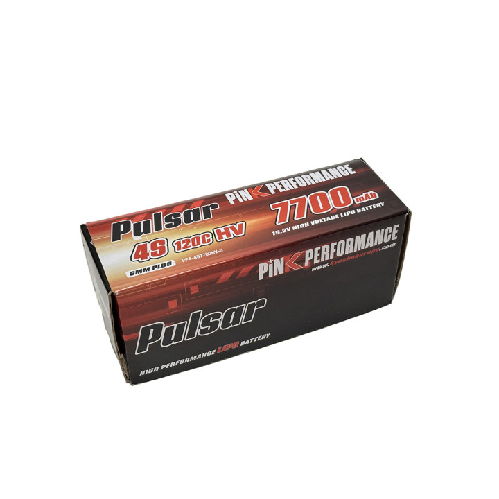 PP4-4S7700HV-5 Battery Pulsar LiPo 4S 15.2V 7700mAh 130C (5mm) Pink Performance Pink performance RSRC