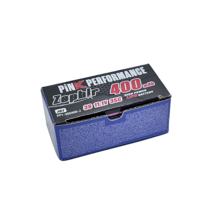 PP1-3S0400-J Battery Zephir LiPo 3S 11.1V 400mAh 35C (JST) Pink Performance Pink performance RSRC