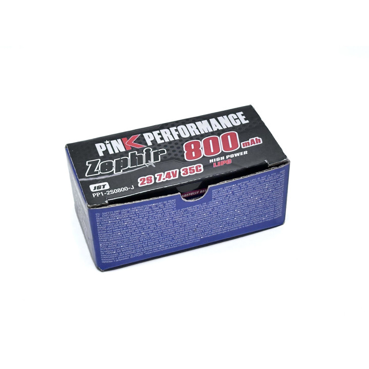 PP1-2S0800-J Battery Zephir LiPo 2S 7.4V 800mAh 35C (JST) Pink Performance Pink performance RSRC