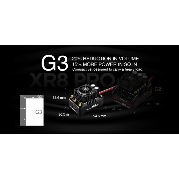 HW30113400 Variateur Hobbywing XR8 PRO G3 Xerun 1/8 200A 2-4S Hobbywing RSRC