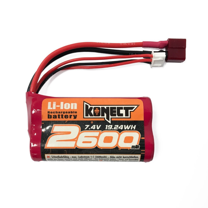 KN-LI0742600 Batterie option pour Funtek STX Li-ion 2600mAh Dean 7.4V Konect RSRC