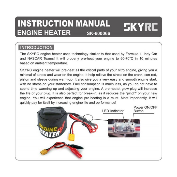 SKY600066 SkyRC 12V Engine Heater RSRC RSRC