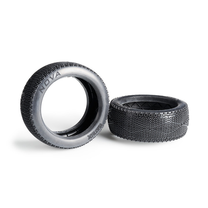 NOV Pneus Nova Matrix seuls à coller (2) buggy 1/8 Matrix Racing tires RSRC