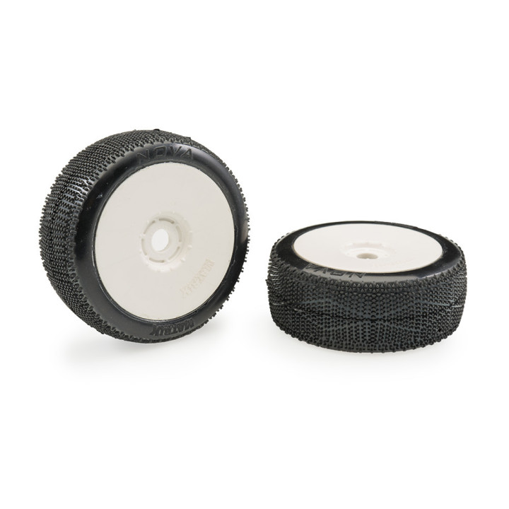 NOV-GL Pneus Nova Matrix montés-collés (2) buggy 1/8 Matrix Racing tires RSRC