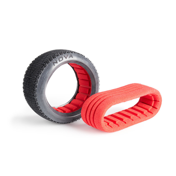 NOV-GL Pneus Nova Matrix montés-collés (2) buggy 1/8 Matrix Racing tires RSRC