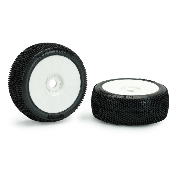 NEU-GL Matrix Neutron pre-glued tires on white wheels 1/8 buggy (2) Matrix Racing tires RSRC
