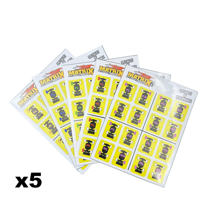 OFFDECS Stickers indicateurs de dureté Matrix gommes standard (US-SS-S-M-H) Matrix Racing tires RSRC