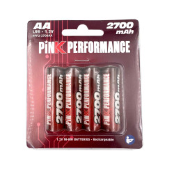 PP2-2700AA Batteries R6 AA Ni-Mh 2700mAh Pink Performance (4) Pink performance RSRC