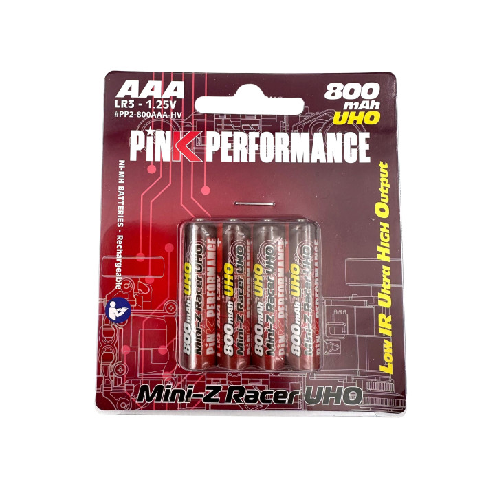 PP2-800AAA-HV Batteries R3 AAA Ni-Mh 800Mah UHO (4) Pink performance RSRC