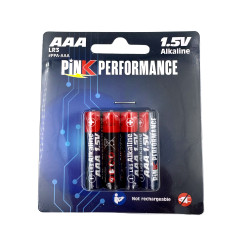 PPA-AAA Piles alcalines LR3 AAA 1.5V Pink Performance (4) Pink performance RSRC