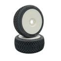 Matrix Blackhole pre-glued tires on white wheels 1/8 buggy (2)