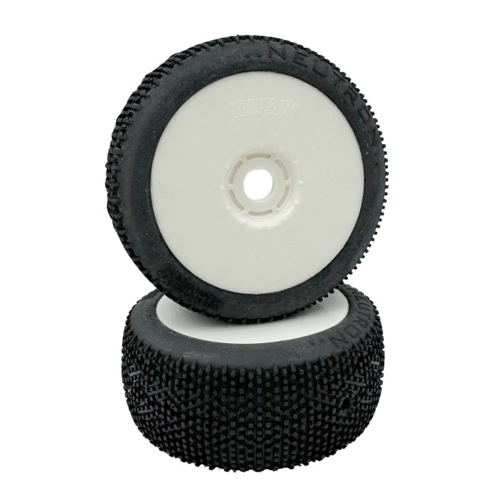 Matrix Neutron pre-glued tires on white wheels 1/8 buggy (2)  NEU-GL Glued tires - More than 2000 items in stock, Express wor