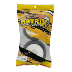 Matrix Stardust pre-glued tires on white wheels Ultra, super, soft, clay for 1/8 buggy - More than 2000 items in stock, Expre