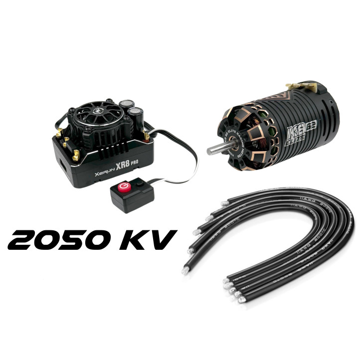 Combo Variateur Hobbywing XR8 PRO G3 + Moteur Konect Elite G2 2050kv buggy TT 1/8 brushless - Plus de 2500 références en stoc